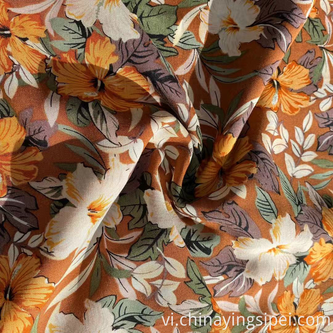 45S mềm Challis Rayon Fabric Fabric Rayon Floral in Tecido Vật liệu Viscose 100% vải Rayon cho Dresse